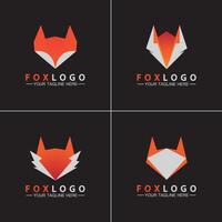 Set Fox logo Vector illustration design template