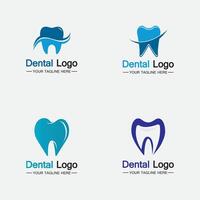 establecer plantilla de vector de diseño de logotipo dental. logotipo de dentista creativo. logotipo vectorial de la clínica dental.