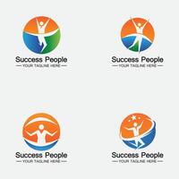 Set Success People Logo Vector  Design Template