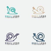 establecer vector de inspiración de diseño moderno creativo de logotipo de caracol