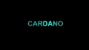 Cardano text animation black background 4K video