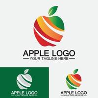 logotipo de manzana diseño de alimentos saludables de frutas plantilla de vector de inspiración de diseño de logotipo de apple
