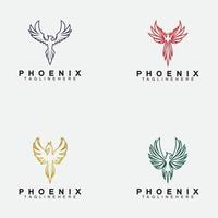 Set Phoenix logo Vector Illustration Design Template