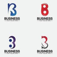 establecer el vector del logotipo de la letra b abstracta. plantilla de diseño de icono de símbolo de logotipo b.