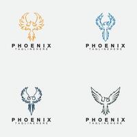 establecer plantilla de diseño de ilustración de vector de logotipo de phoenix