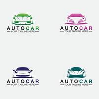 Set Auto car logo design with concept sports car vehicle icon silhouette.Vector illustration design template.