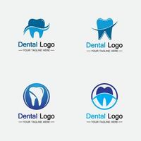 establecer plantilla de vector de diseño de logotipo dental. logotipo de dentista creativo. logotipo vectorial de la clínica dental.