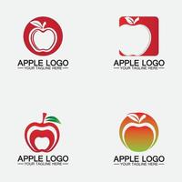 establecer el logotipo de Apple. diseño de alimentos saludables de frutas plantilla de vector de inspiración de diseño de logotipo de apple