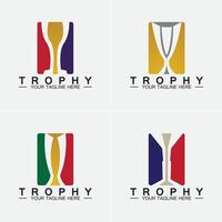 trofeo, vector, logotipo, icono., campeones, trofeo, logotipo, icono, para, ganador, premio, logotipo, plantilla vector