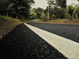 March 1, 2022, West Java, Indonesia. Highway in the middle of teak plantations. photo