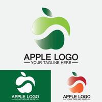 logotipo de manzana diseño de alimentos saludables de frutas plantilla de vector de inspiración de diseño de logotipo de apple