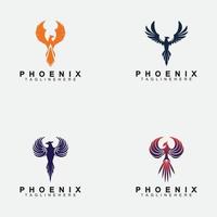establecer plantilla de diseño de ilustración de vector de logotipo de phoenix