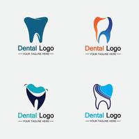 establecer plantilla de vector de diseño de logotipo dental. logotipo de dentista creativo. logotipo vectorial de la clínica dental.