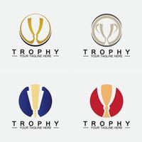 trofeo, vector, logotipo, icono., campeones, trofeo, logotipo, icono, para, ganador, premio, logotipo, plantilla vector