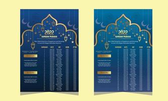 Gradient Ramadan time table Vector illustration