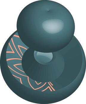 patrón geométrico abstracto en 3d con soporte magnético de juguete aislado con bola vector