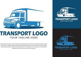 Transport Logo Concept Free Vector for truck transportation company business logo design ideas