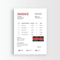 Clean and minimalist business invoice template, receipt voucher, sales invoice vector