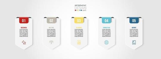 Infographic template business concept with step. vector