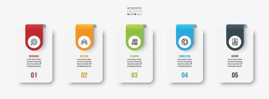 Infographic template business concept with step. vector