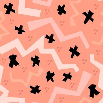 abstract seamless vector pattern chaotic different figures on contrasting background. Simple geometric pattern with Artistic shapes.