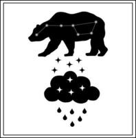 constelación ursa major lluvia de estrellas nube nube está lloviendo vector