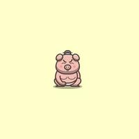 japanese sumo pig vector illustration