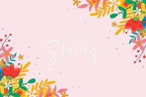 Beautiful hand drawn spring flower background vector