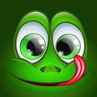 Frog face square vector