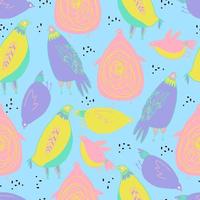 vector seamless pattern multicolored cute birds .