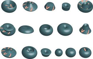 vector set isolated simple shapes 3D