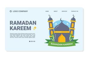 Ramadan Kareem Web Template and Landing Page vector