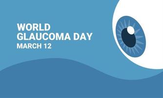 Vector illustration of World Glaucoma Day themed annually observed on 12 March, banner design with eyeballs and blank space for text.