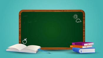 welcome back to school with chalkboard background. ready for study. vector