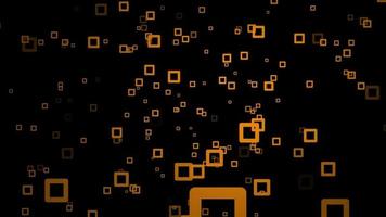 Orange square particle motion background. Faded wallpaper animation with black color. Flying bubble. video