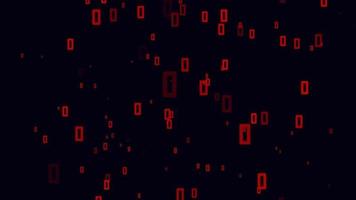 Red rectangle particle motion background. Faded wallpaper animation with black color. Flying bubble. video