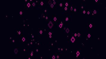 Pink rhombus particle motion background. Faded wallpaper animation with black color. Flying bubble. video