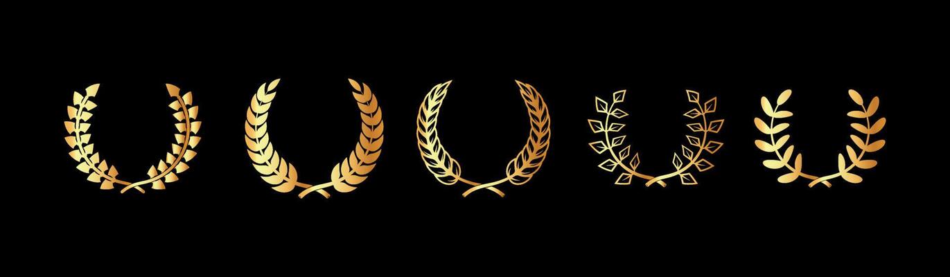 Set Of Gold laurel wreath