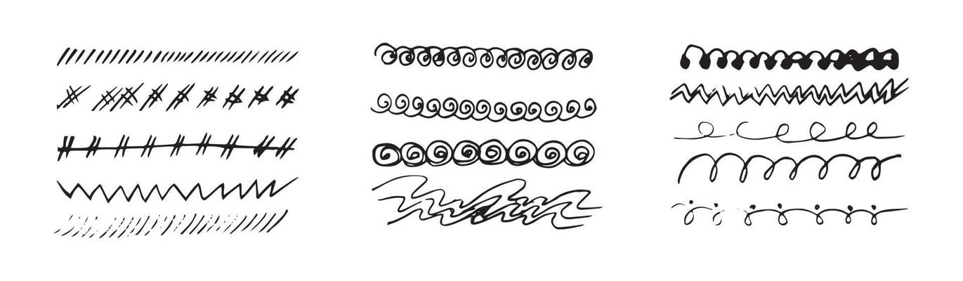 Set of hand drawn borders vector eps 10