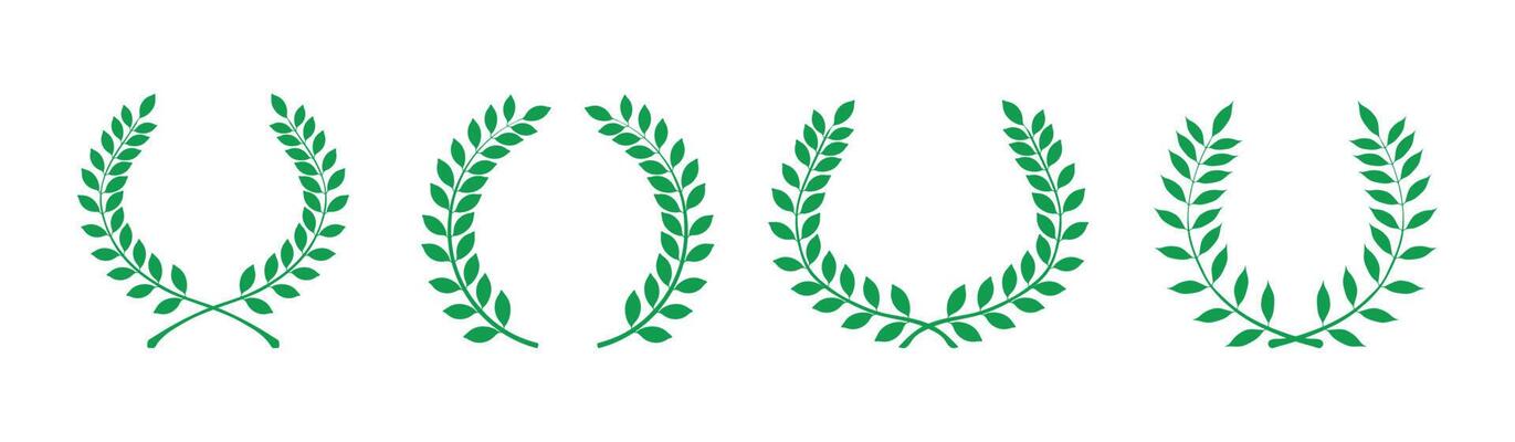 Green laurel wreaths  vector illustration