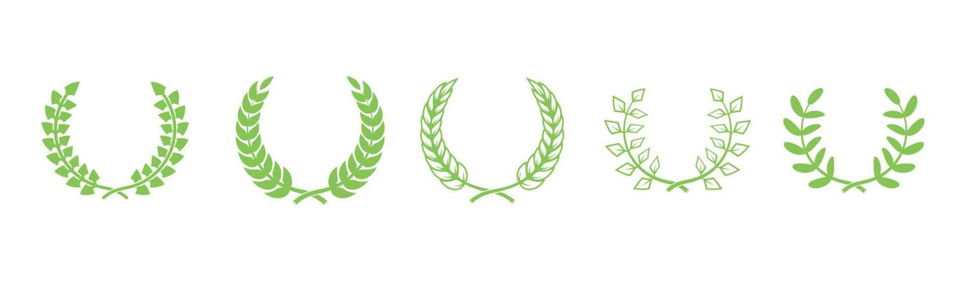 Green Laurel wreath set