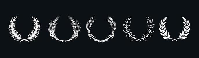 collection of laurel wreaths vector