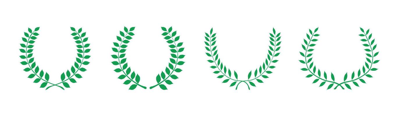 Green Laurel wreath set vector