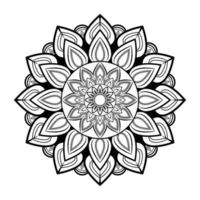 Mandala frame background circle design with black white color vector