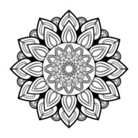 diseño de círculo de fondo de marco de mandala con color blanco negro vector