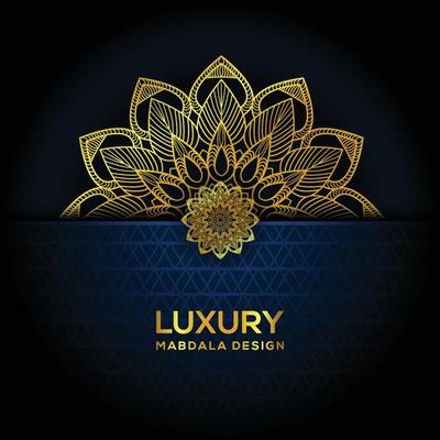 Golden Luxury mandala frame background Design