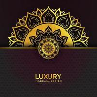 Mandala background design With golden color vector