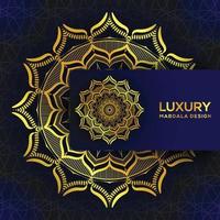 Mandala background design With golden color vector