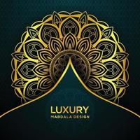 Luxury mandala frame background Design with golden color vector