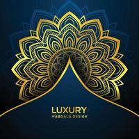 Luxury mandala frame background Design with golden color vector